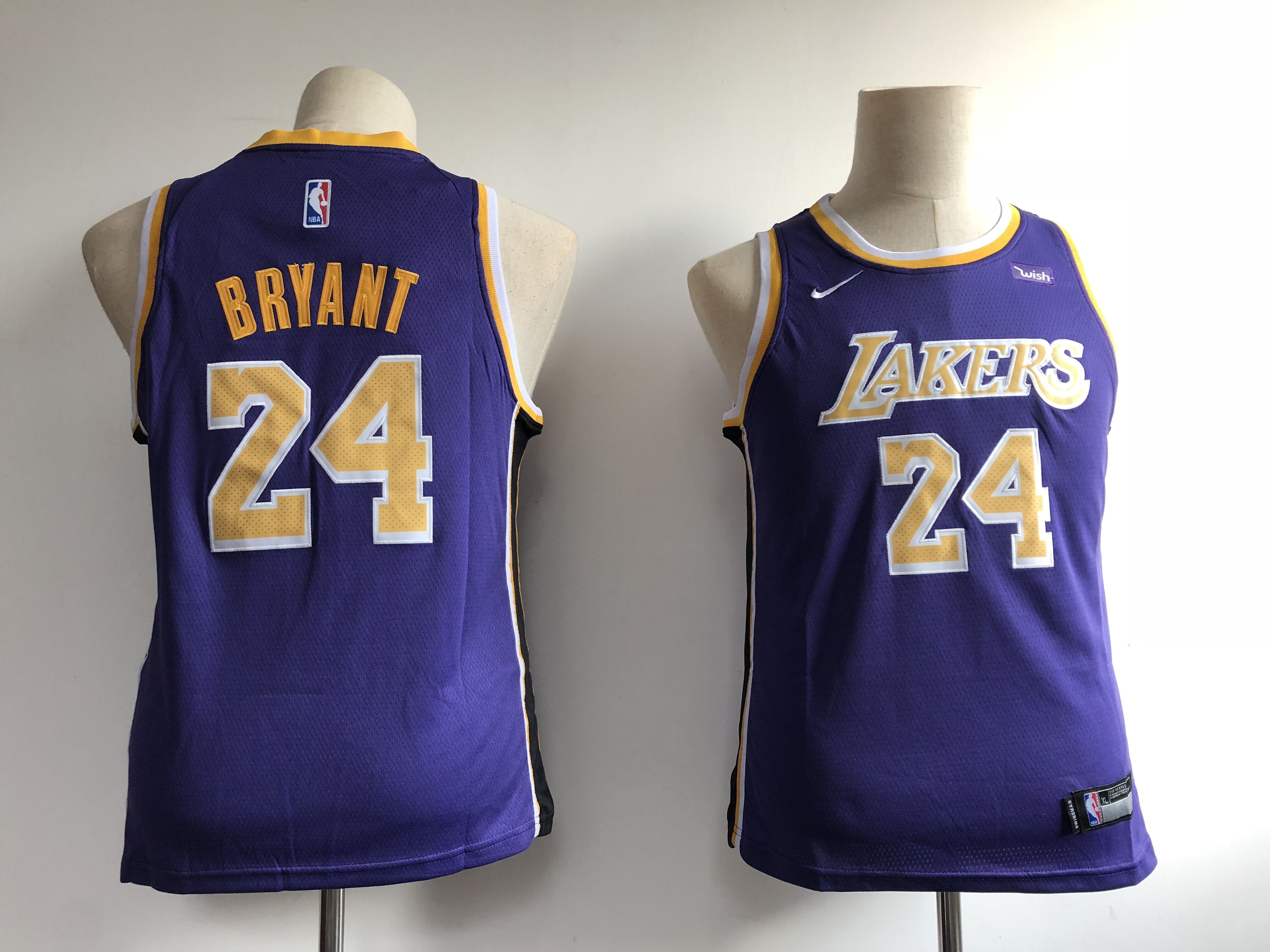 2020 Youth Los Angeles Lakers #24 Bryant purple city edition game Nike NBA jersey